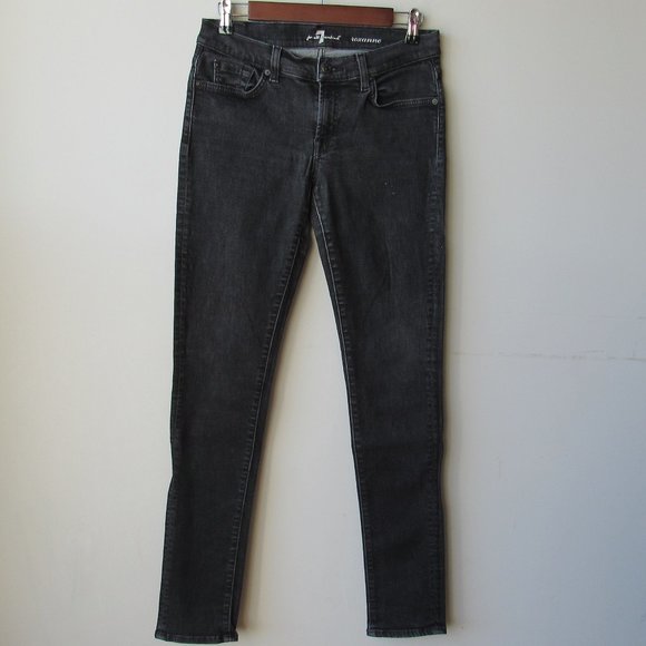 7 For All Mankind Denim - 7 For All Mankind Roxanne Black Skinny Jeans